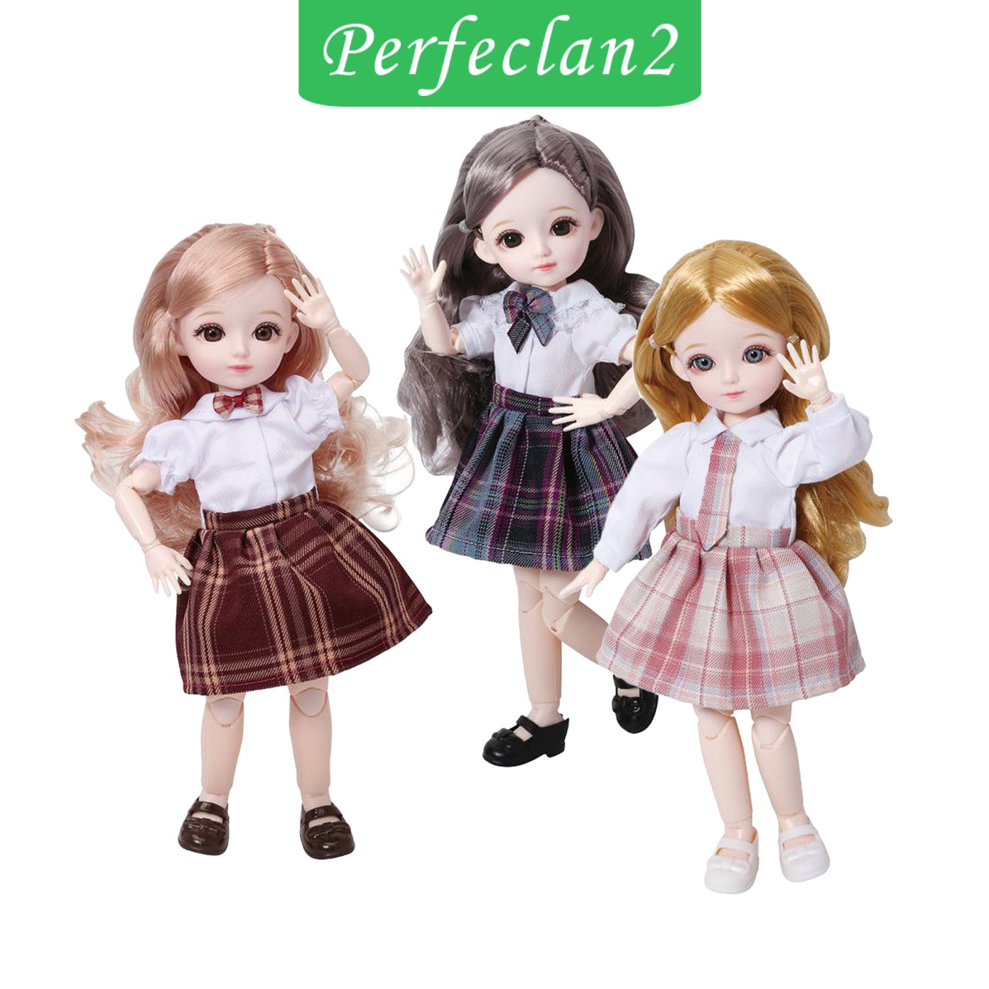 Bộ 2 Búp Bê 12 Inch Bjd 1 / 6 30cm Kèm Tóc Giả Màu Vàng Đồng Cho Bé Gái