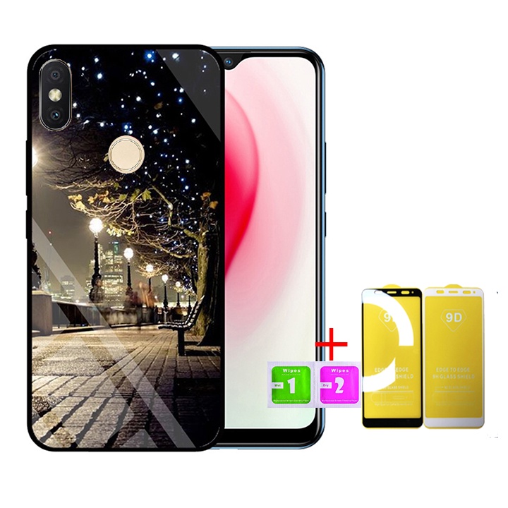 &quot;Combo 1 ốp lưng Xiaomi Redmi Note 5 Pro + 1 Cường Lực&quot; Mặt kính 3D sang trọng_Không Nhòe, Không Phai Hình ( Tim shop )