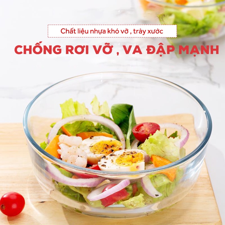 Bát nhựa tròn trong suốt Việt Nhật ( MS: 6831-2) - Tô cơm, bát đựng đồ ăn , hoa quả an toàn tiện ích-01455