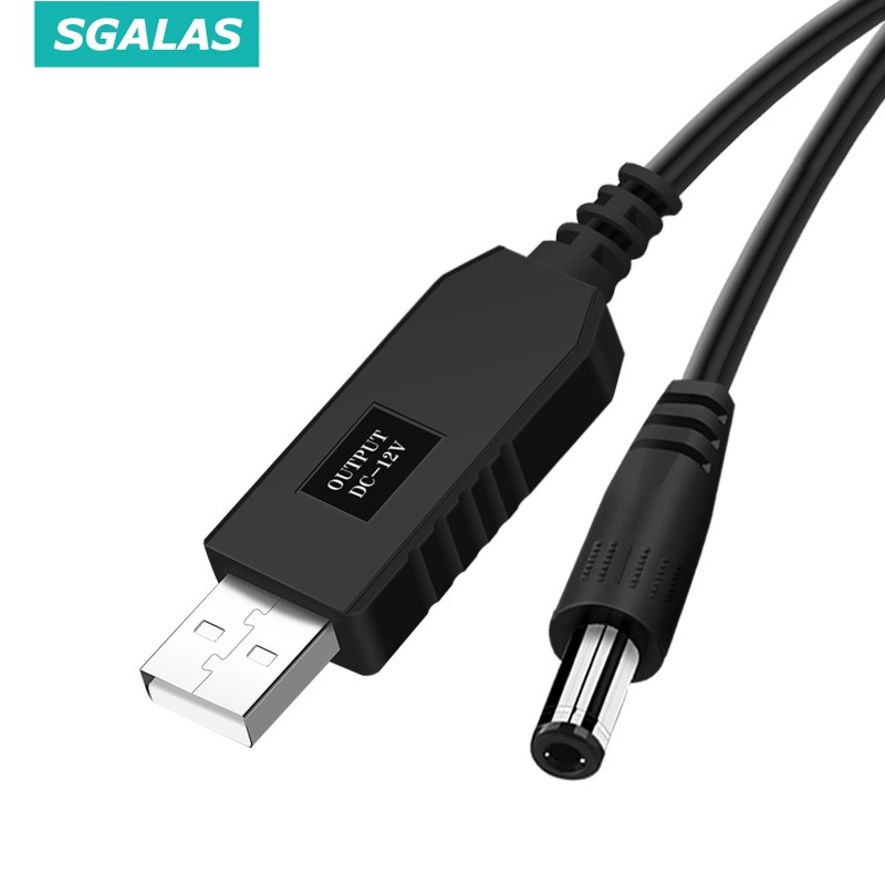 SGALAS-Dây cáp chuyển đổi đầu cắm,USB 5V sang 12V Pin dự phòng chuyên dụng