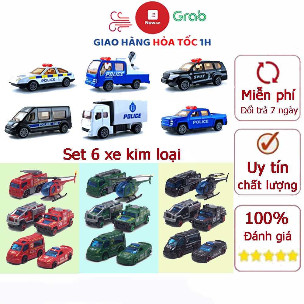 [Mã SKAMLS1810M giảm 10% đơn 149K] Tuyển tập xe đồ chơi kim loại gồm 6 xe nhiều chủ đề chi tiết sắc sảo bền đẹp