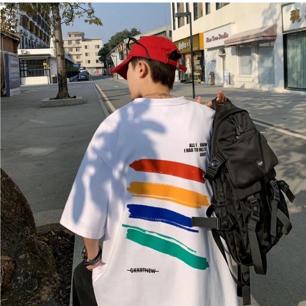 Cặp đôi thời trang in rộng thùng thình mặc oversize basis polyester jersey plus size t-shirt 100% cotton casual loose top plus size ngắn tay all-match t-shirt unisex t-shirt