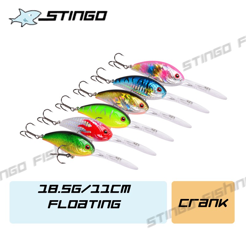 Stingo Crankbait 11cm 18.5g mồi câu cá giả lóc bằng nhựa cứng Fishing Lure