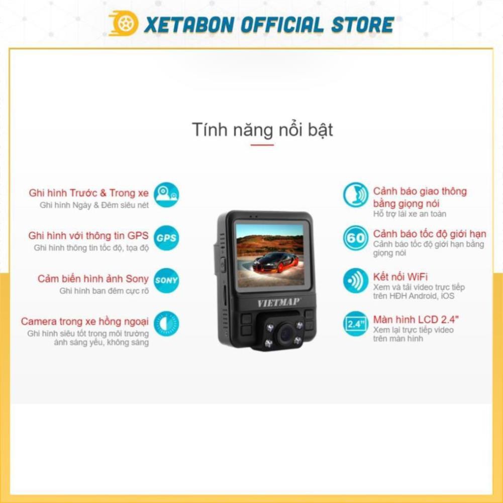 Camera hành trình VietMap C63 Ghi Hình Cùng Lúc Trước & Trong xe, Cảnh Báo Giao Thông Bằng Giọng Nói + Thẻ 32GB | BigBuy360 - bigbuy360.vn