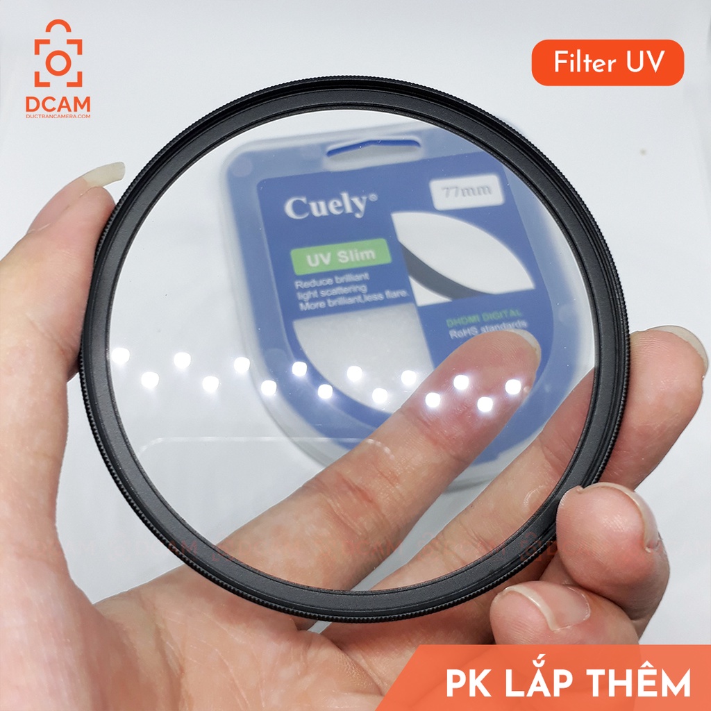 Filter kính lọc UV Cuely phi 67mm, 72mm, 77mm, 86mm [chính hãng]