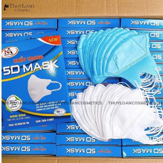Khẩu trang 5D Mask Famapro quai thun 3 lớp kháng khuẩn hộp 10 cái