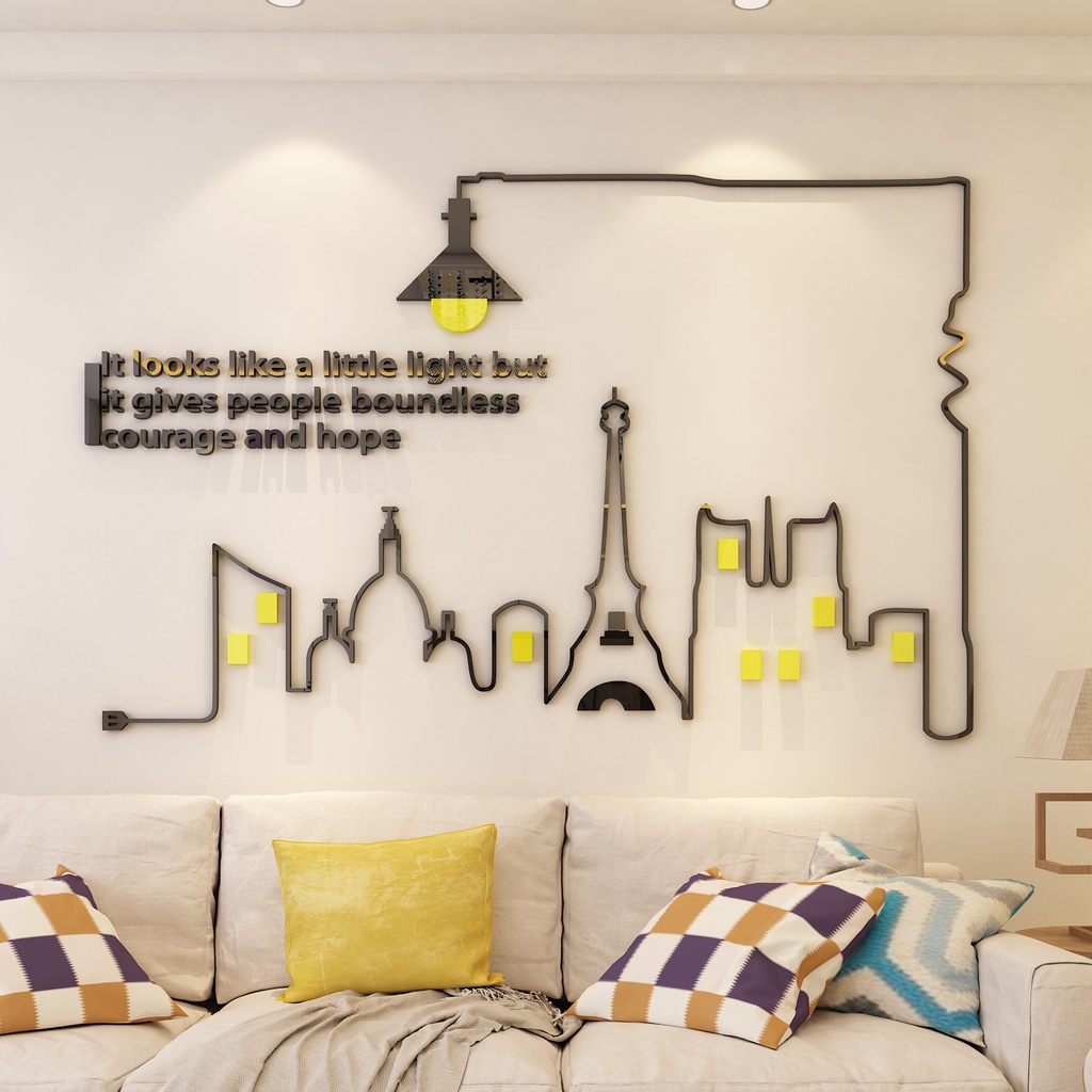 Khung Ảnh Treo Tường Bằng Acrylic Hình Đèn Trần 3d Độc Đáo Trang Trí Nhà Cửa