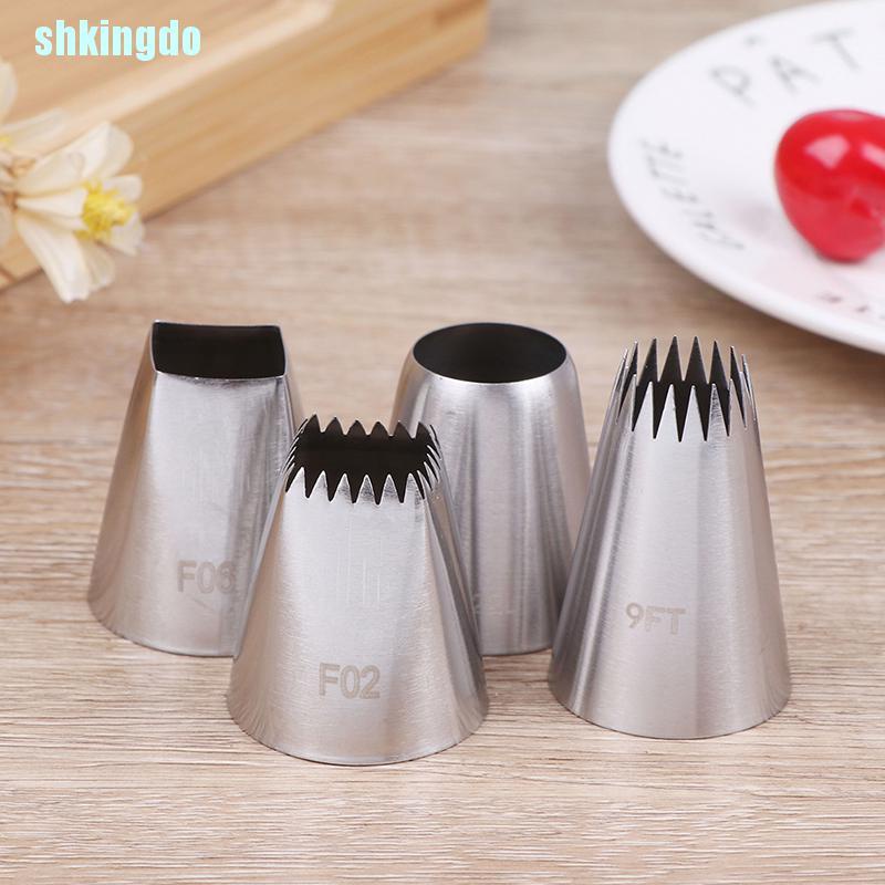 Set 4 Đui Bắt Kem Trang Trí Bánh Bằng Thép Không Gỉ