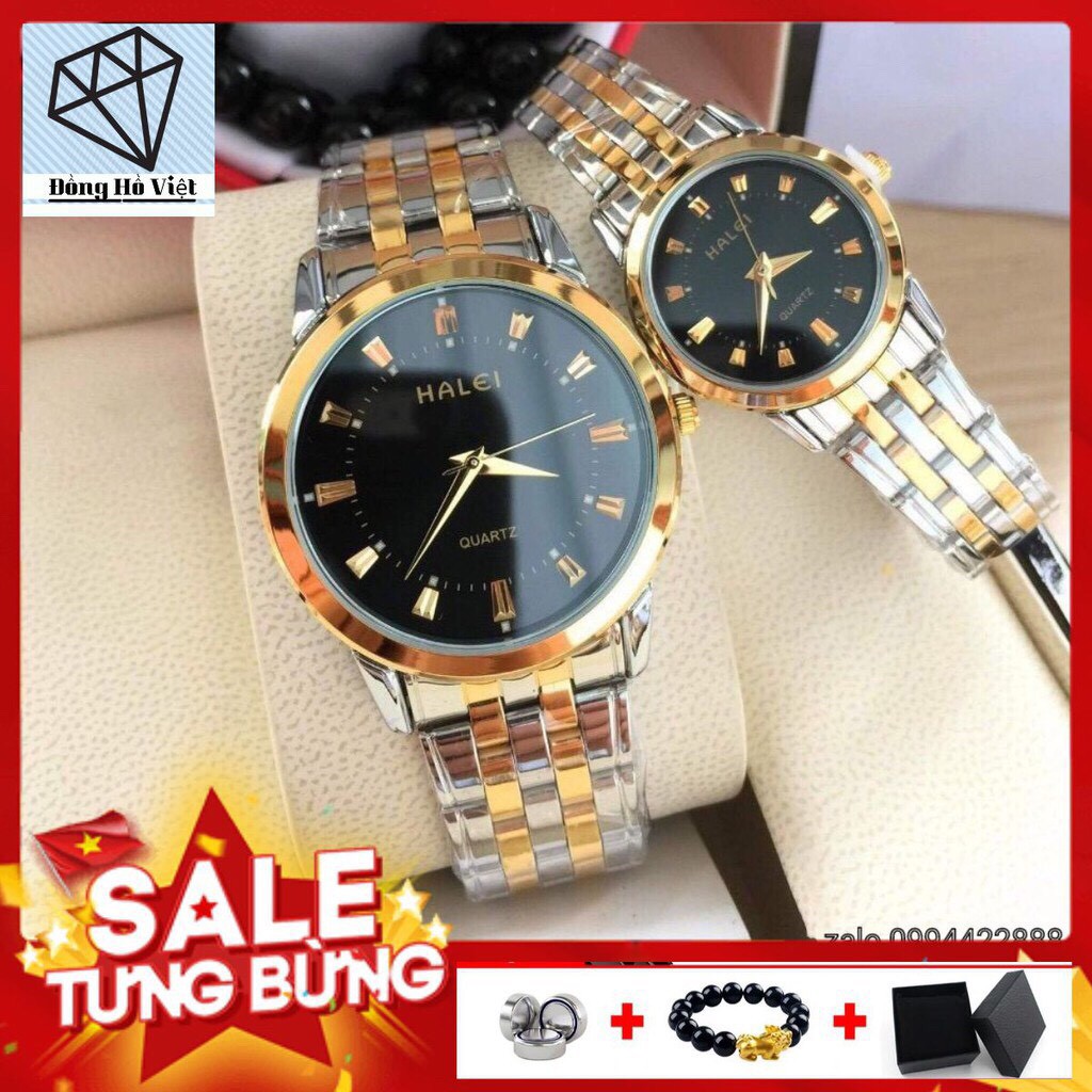 Đồng Hồ Nam, nữ HALEI HL01 Dây demi Khung Thép Cao Cấp Thời Trang Nữ Cao Cấp (Tặng Vòng Tay Tỳ Hưu )