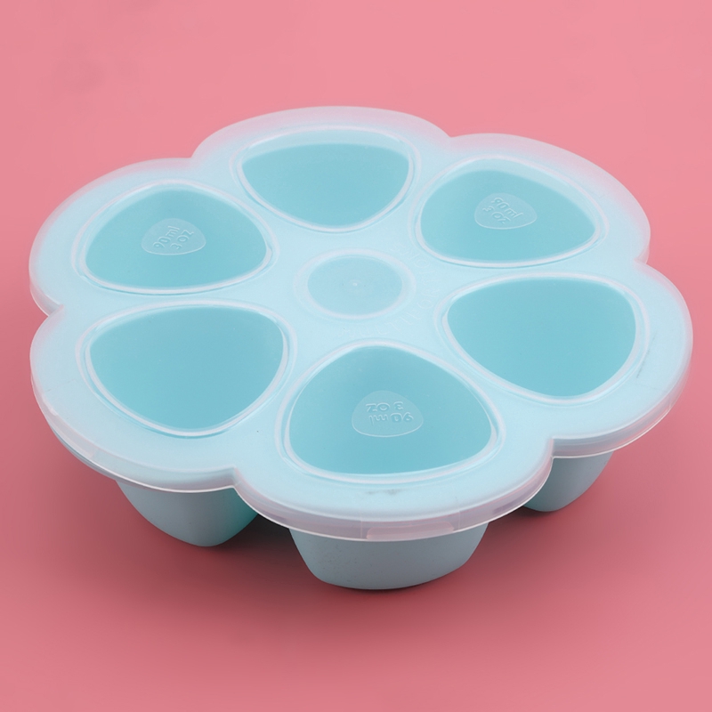 Baby Food Container Silicone Infant Flower Lattice Fruit Storage Box Baby Food Supplement Tray
