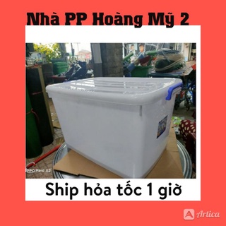 Thùng nhựa vuông Duy Tân có bánh xe nhiều size