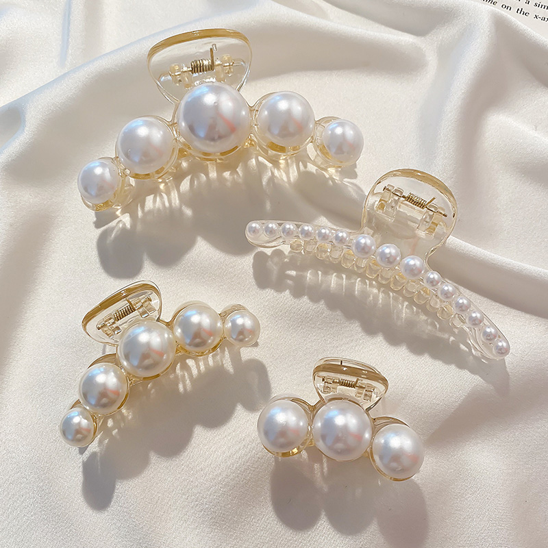 Korean Fashion Bowknot Pearl Claws Clips Temperament Sweet Simple Hairpin Hair Accessories Headdress