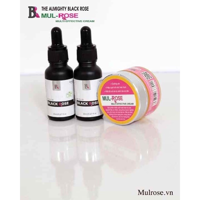 Combo kem mul rose 30g và serum black rose lớn full size [kèm quà tặng]