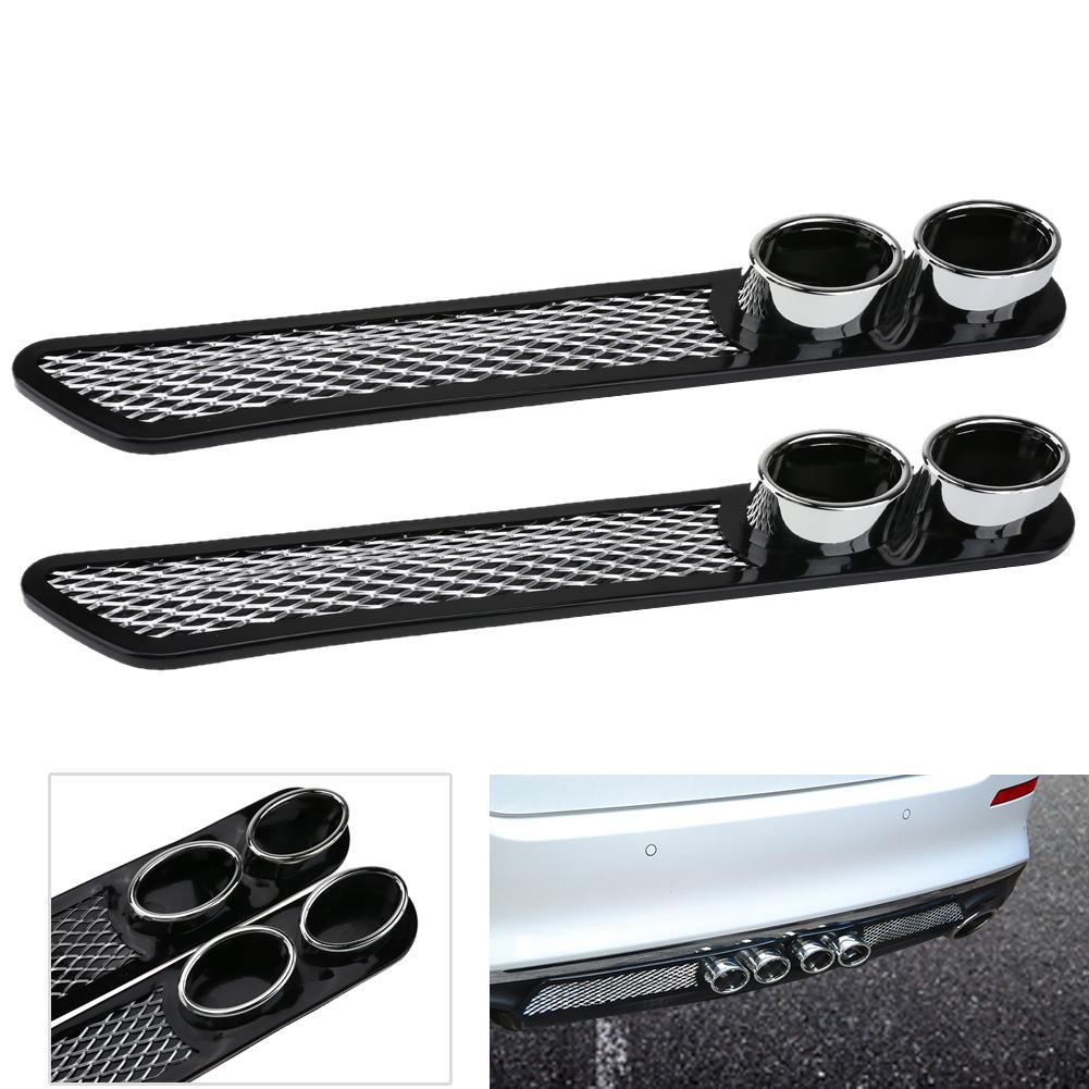 Bộ 2 nhãn dán ống xả kép nhựa trang trí cho xe hơi