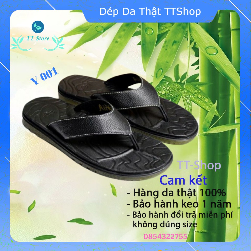 Dép Nam quai kẹp da thật dòng cao cấp Mã Y001 (mẫu mới 2021) 💎👑