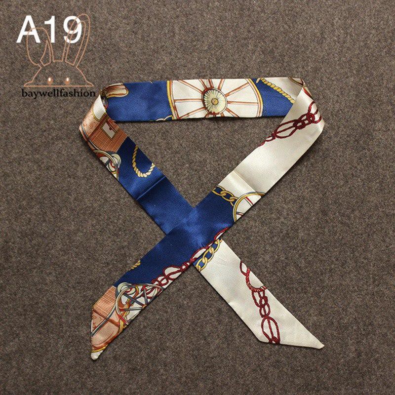 New Fashion Tie Bag Handle Scarves Women Small Ribbon Decorative Scarf Lady Hair Band Multi-use Map Way Scarves