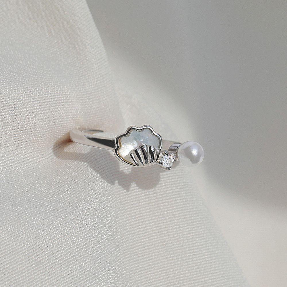 MXGOODS Nhẫn Hở Hình Vỏ Sò Thời Trang Cổ Điển Ngọt Ngào Cho Nữ