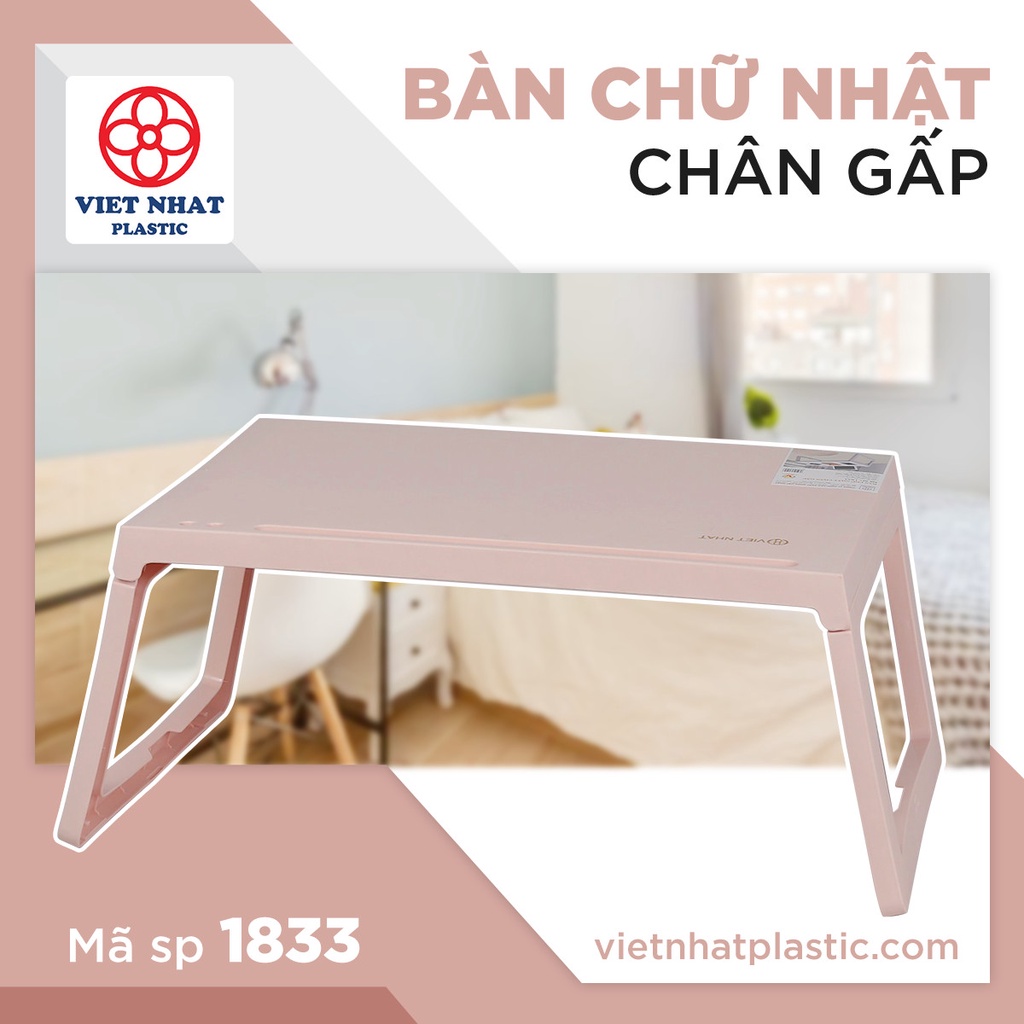 Bàn Học Chữ Nhật Chân Gấp Có Khe Cắm Ipad Bút Bi Việt Nhật Cao Cấp 1833 | BigBuy360 - bigbuy360.vn