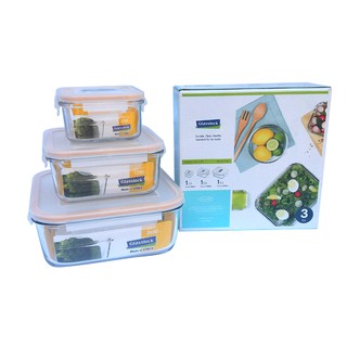 Bộ 3 hộp vuông Glasslock GL 155