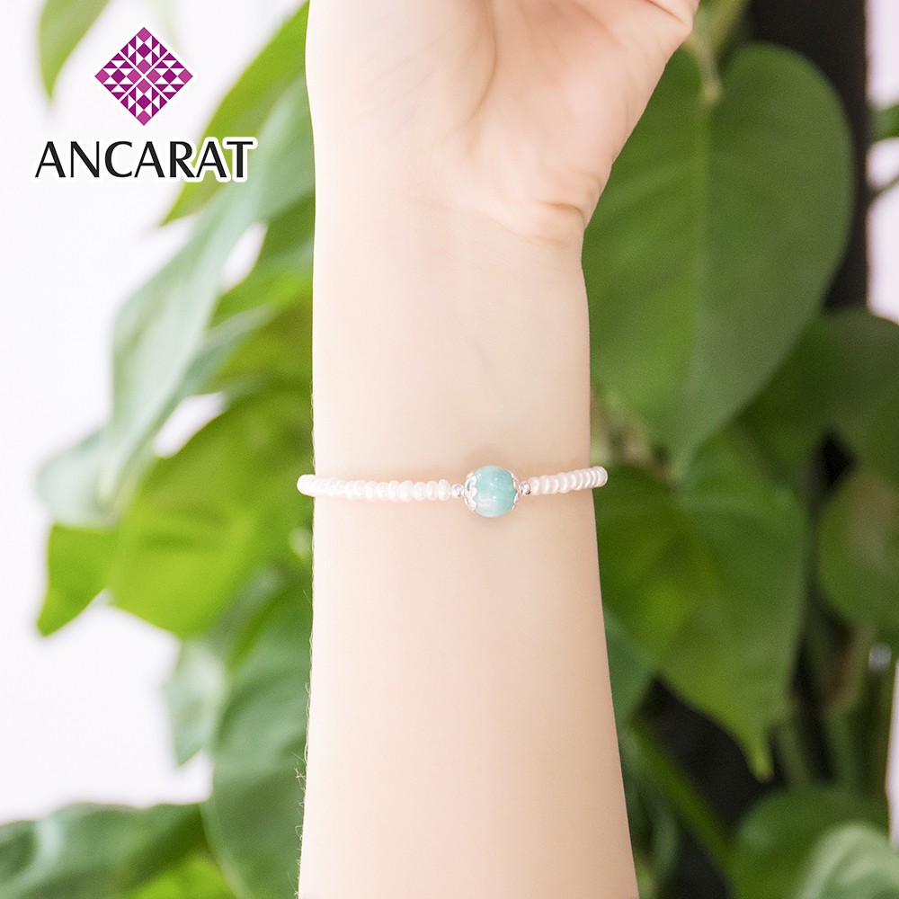 ANCARAT - Vòng tay bạc ngọc trai đá thạch anh - VD18