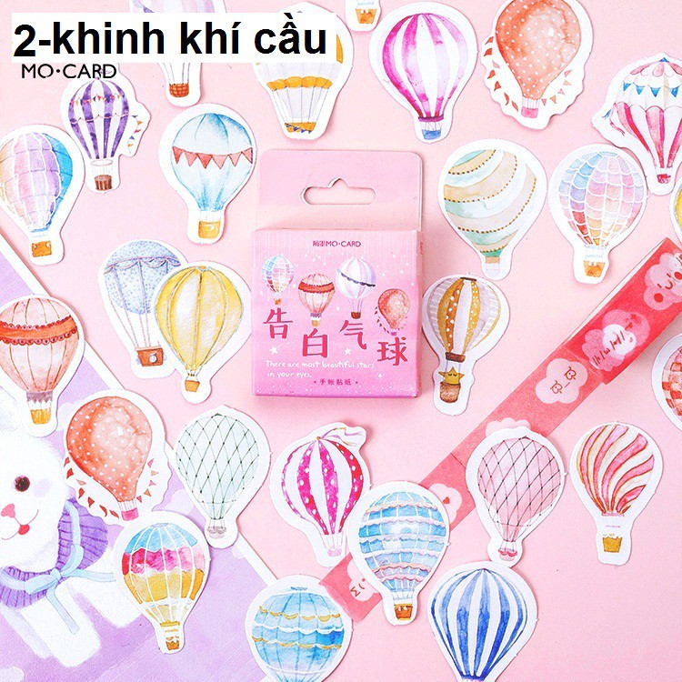 Hộp 46 sticker trang trí planner scrapbook M3