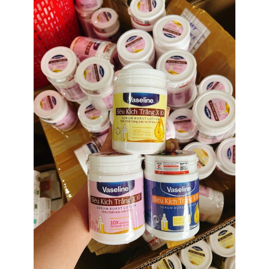 Combo 2 hũ kem kích trắng Vaseline dành cho body toàn thân - Dưỡng chân siêu trắng và an toàn