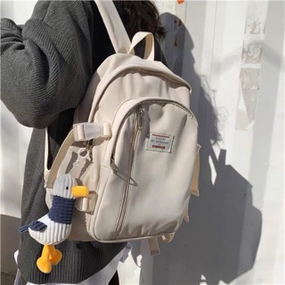 (Sẵn) Balo Ulzzang đi học Balo kèm móc khoá vịt bông