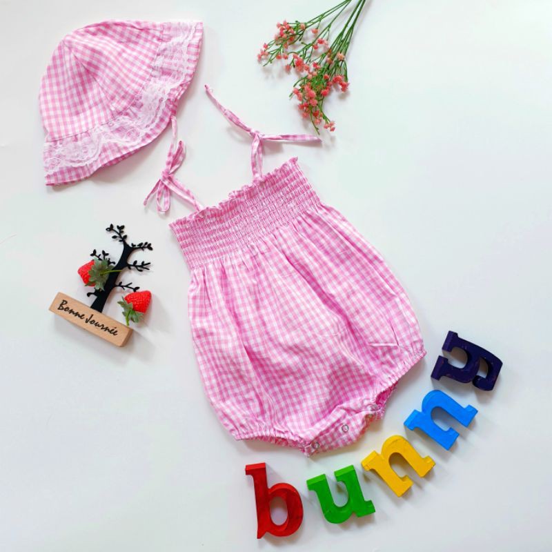 Bunnybaby - Bộ áo liền quần cho bé gái 5-13kg bao gồm tuban