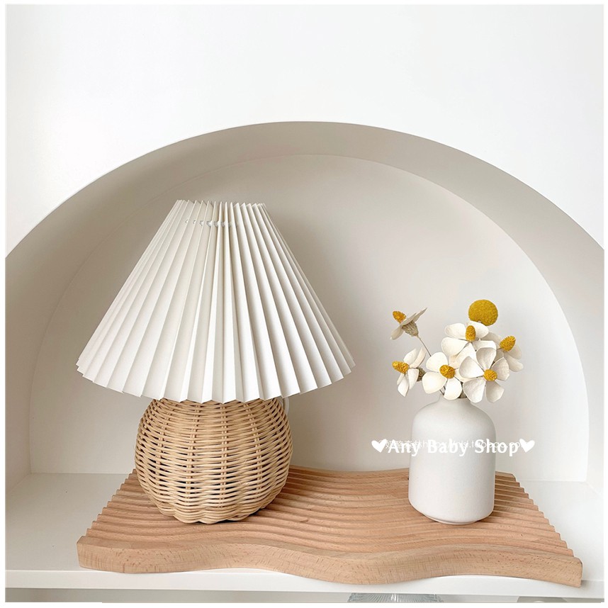 Đèn ngủ để bàn đế mây 3 chế độ màu Vintage phong cách Hàn Quốc decor phòng,quán siêu lung linh(hàng có sẵn)❣❣