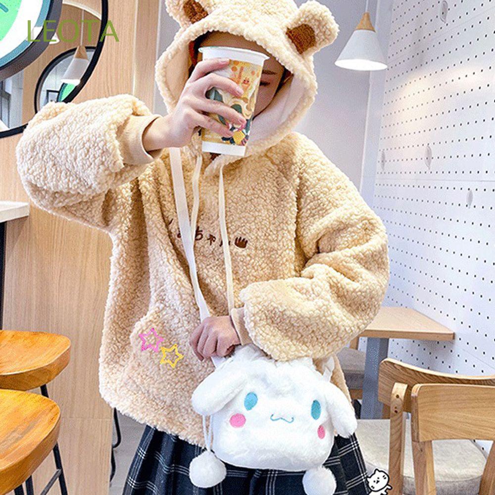 Túi Đeo Chéo Vai Bằng Vải Bông Họa Tiết Hoạt Hình Dễ Thương Thanh Lịch Dành Cho Nữ