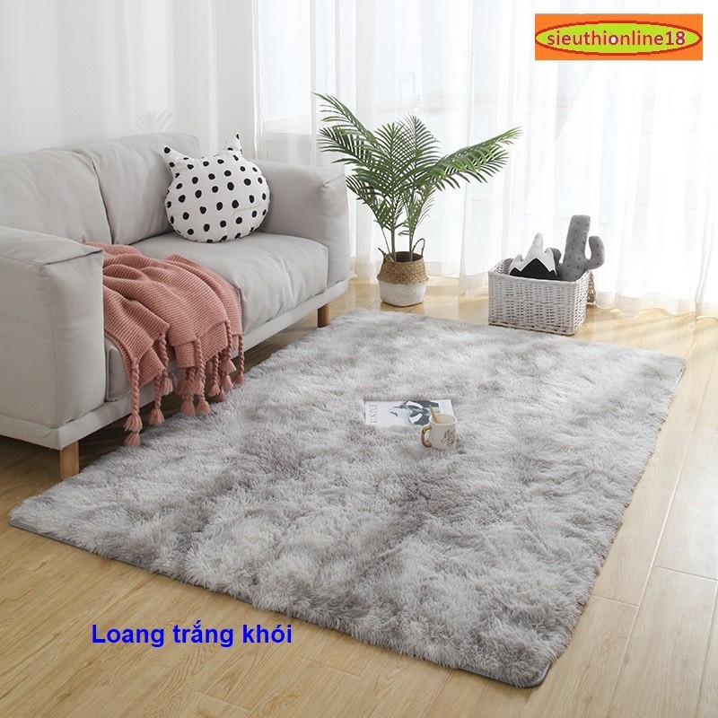 Thảm Lông Loang Trải Sàn 1,6m x 2m Lông Dầy Hàng Đẹp 2021 (Mặt Sau Chồng trơn trượt)