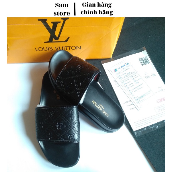 dép nam quai ngang lv louis vuitton cao cấp nữ full box - Sam store