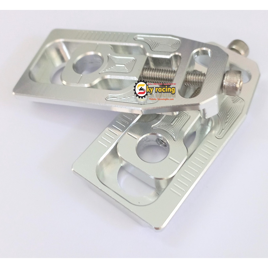 Cặp pát tăng sên NHÔM CNC gắn cho xe DREAM, WAVE màu bạc