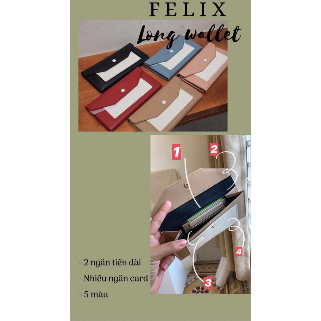 ví dài nhiều màu - Felix Long Wallet