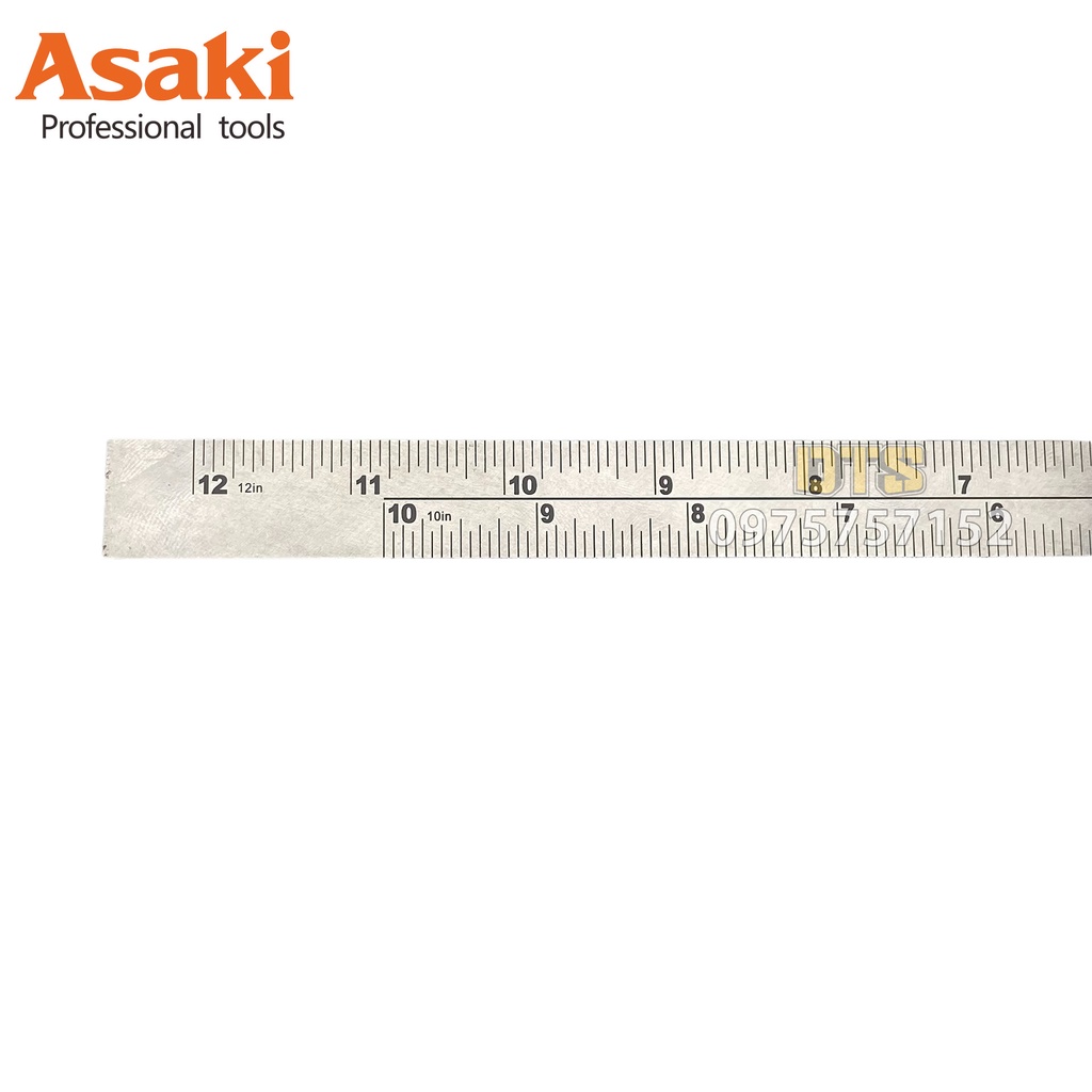 Thước eke đo góc vuông INOX nguyên khối 30cm hãng Asaki JAPAN AK-2582, thước ke góc 90 độ, Thước ê ke chính xác cao