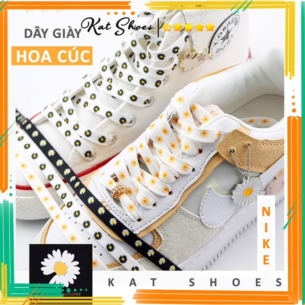 [KatShoes] Dây Giày Sneaker Hoa Cúc 140cm Cho Giày JD Low Mid High, AF1, CV [Hàng chuẩn Trung]