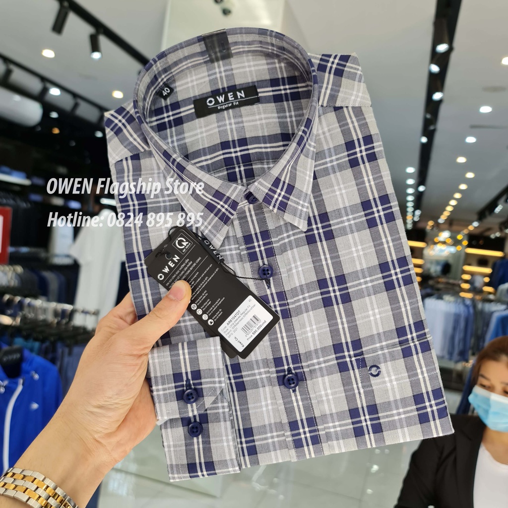 OWEN - (FREESHIP) Áo sơ mi nam dài tay dáng REGULAR sợi Tre - Mã AR61047DT - OWEN Flagship Store