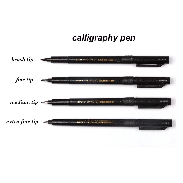 Bút viết calligraphy ngòi cọ brush Baoke - bút nét thanh nét đậm, hán tự thư pháp