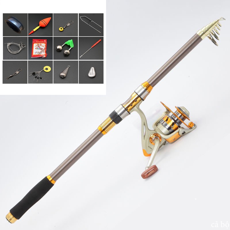 Cần câu rút,combo bộ cần rút shimano cần dài 2m1, 2m4, 2m7+  cần tải cá lên 10kg siêu đẹp siêu bền