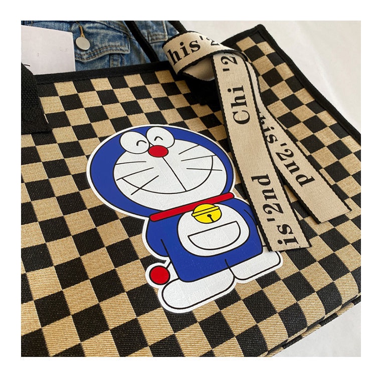 Túi Xách Cỡ Lớn In Hình Doraemon Phong Cách retro Thời Trang Cho Nữ