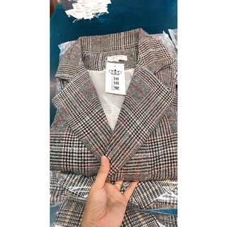 {vintagevn} áo blazer dạ kẻ blazer loại 1 freeship
