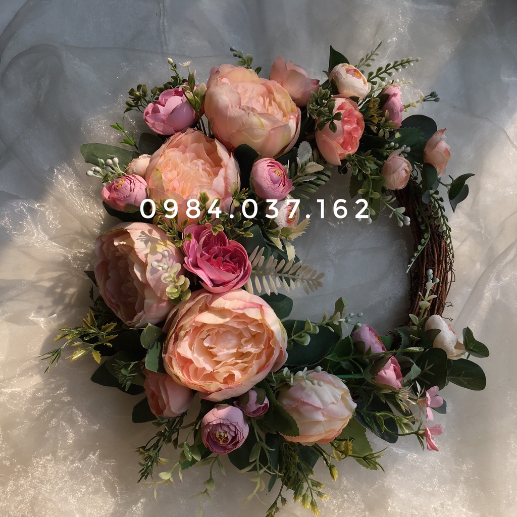 Vòng Hoa Trang Trí Cửa Phòng - Vòng Hoa Phong Cách Vintage Decor Nhà Cửa - Vòng Hoa Đẹp
