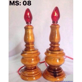 đèn thờ cúng - gỗ tràm-08