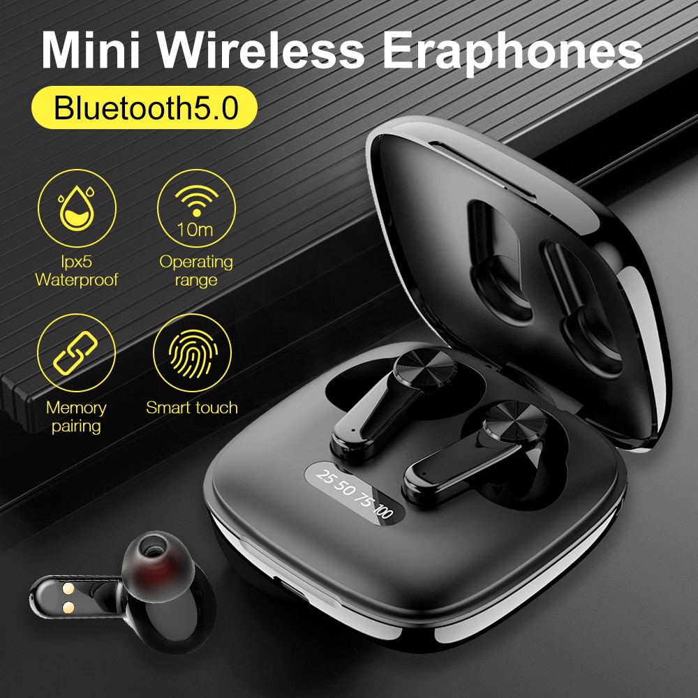 Bộ Tai Nghe Không Dây Bluetooth 5.0 Chống Nước Ipx5 Kèm Hộp Sạc