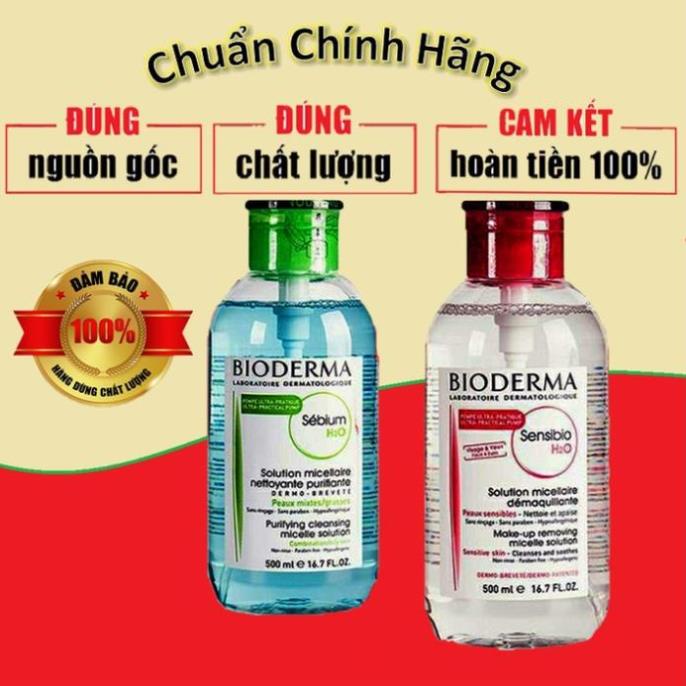 Tẩy trang bioderma 500ml nút nhấn, Nước tẩy trang, Chuẩn chính hãng | BigBuy360 - bigbuy360.vn