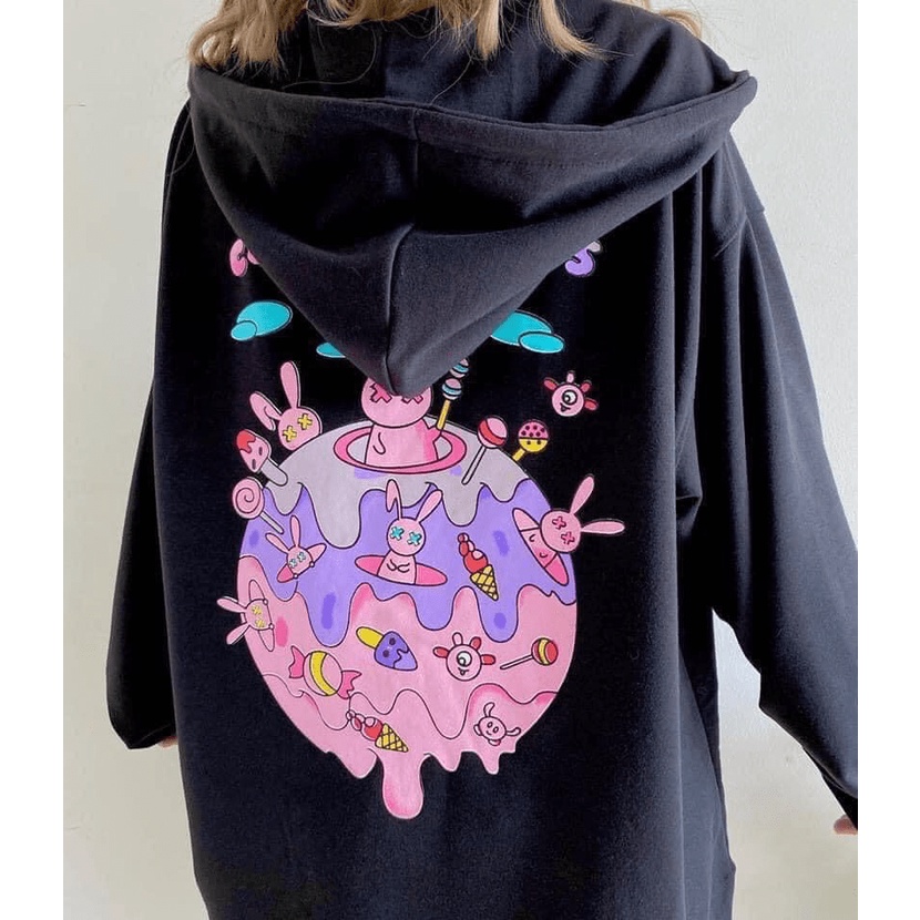 Áo khoác nữ  form rộng Khóa Dây Kéo Chất Liệu Thun NỈ Ngoại - TP [NewUnisex]