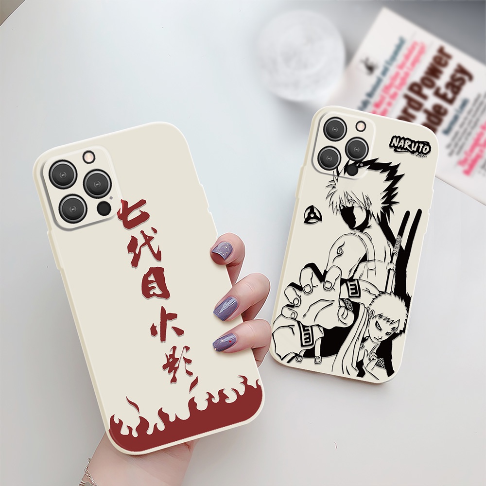 Ốp Điện Thoại Mềm Họa Tiết Naruto Viền Thẳng Cho IPhone 13 Pro Max 11 12 IPhone 7 8 SE 2020