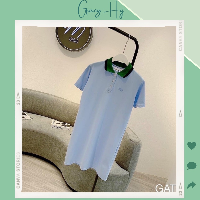 Váy polo nữ suông dáng dài kiểu basic trẻ trung thời trang chất cá sấu co dãn thoáng mát