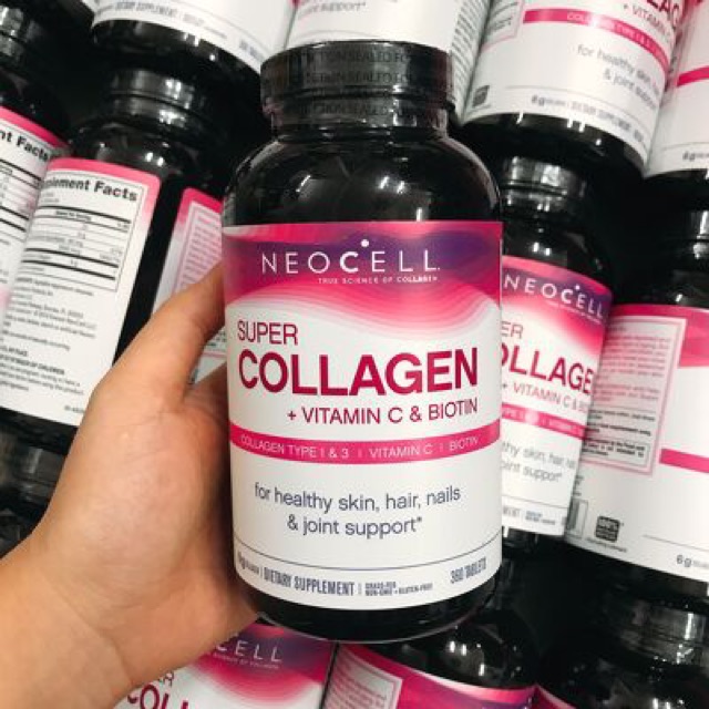 [Hàng Mỹ] Thực Phẩm Bổ Sung Super Collagen Neocell +C 6000 Mg type 1 - 3 Neocell Collagen