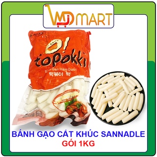 Bánh gạo hàn quốc tokbokki cắt khúc Sanadle Hàn Quốc gói 1kg